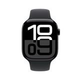 Apple Watch Series 10 GPS Smartwatch con Caja de Aluminio Negro Brillante de 46 mm y Correa Deportiva Negro - Talla M/L. Monitor de entreno, App ECG, Pantalla Retina Siempre Activa