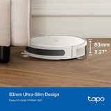 Tapo RV20 MAX White Robot Aspirador, Blanco, 4 en 1, 5300Pa, navegación LiDAR, Solo 83 mm de Altura para Limpiar Debajo de sofás, Compatible Alexa y Google, integración Total