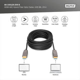 DIGITUS HDMI AOC Cable híbrido de fibra óptica - HDMI 2.1 - 30m - 8k/60Hz - UHD-II - canal Ethernet - HDR eARC HDCP 2.2 - compatible con TV/beamer/monitor - contactos chapados en oro - Negro