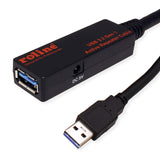 ROLINE Cable repetidor Activo USB 3.2 Gen 1, Negro, 20 m