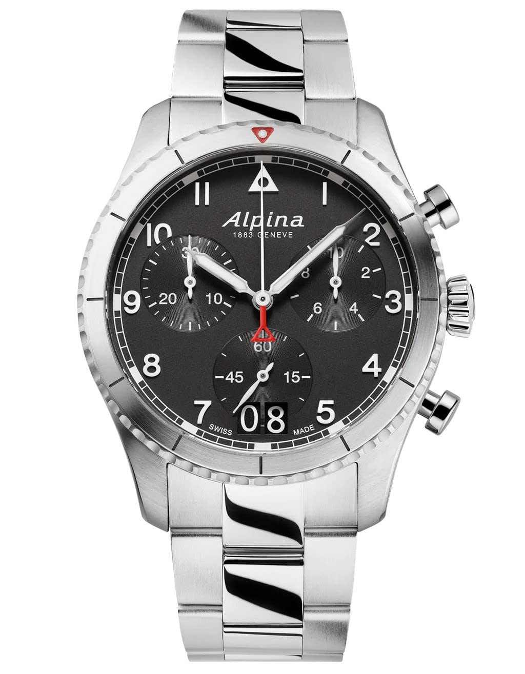 Alpina Reloj Cronógrafo para Hombre de con Correa en Acero Inoxidable AL-372BW4S26B