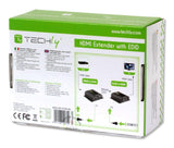 TECHLY 100709 Amplificador Extensor HDMI Full HD 3D Poe a Cable Cat.6/6A/7 40m con EDID e IR Negro