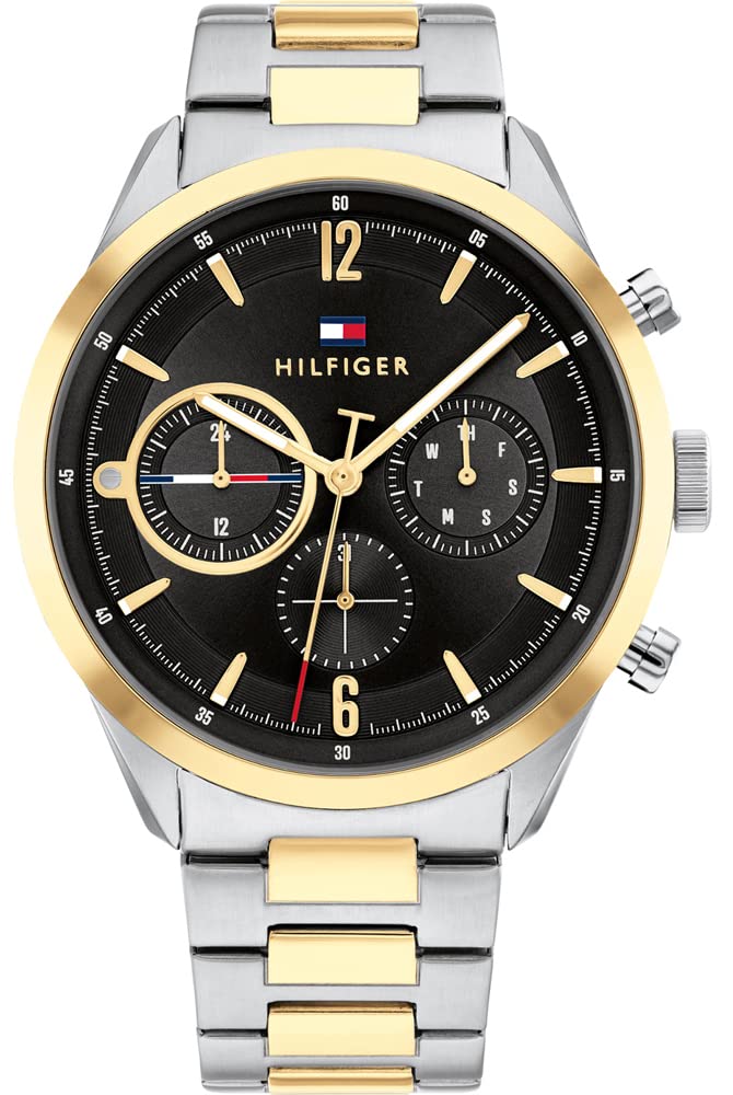 Tommy Hilfiger Reloj Analógico de Cuarzo Multifunción para Hombre con Correa de Acero Inoxidable Bicolor - 1791944