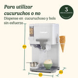 Cuisinart Heladera Soft Serve Ice Cream Maker, Capacidad 1.4L, 100% automática, Helado suave, Dispensador de toppings, Cucuruchos