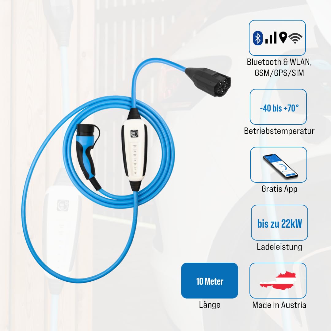NRGkick Pure 32A, 10m, gsm/GPS/SIM, wallbox Flexible