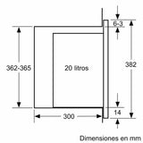 Balay 3CG5172N2 - Microondas, electrónico, Encastrable sin marco, 38 cm, 20 l, 5 F, Aqualisis, Ap. lateral izquierda, 8 recetas, Plato giratorio 25.5 cm, Con grill, Cristal Negro