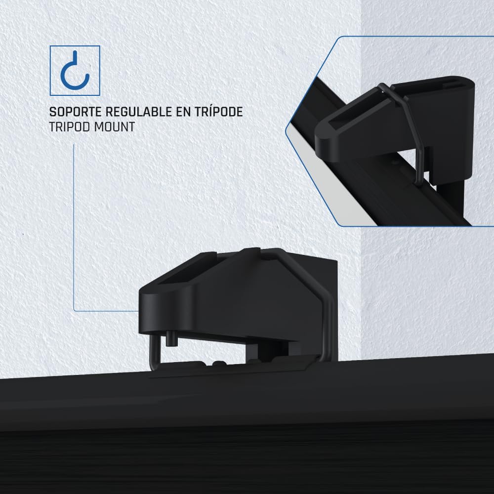 iggual Pantalla Proyección 100" Cuadrada-Portátil Manual Enrollable con Trípode- Visión 180º- Compatible 4K y Cualquier Proyector- Altura Ajustable- Bolsa Transporte y Trípode Incluido (180x180 cm)