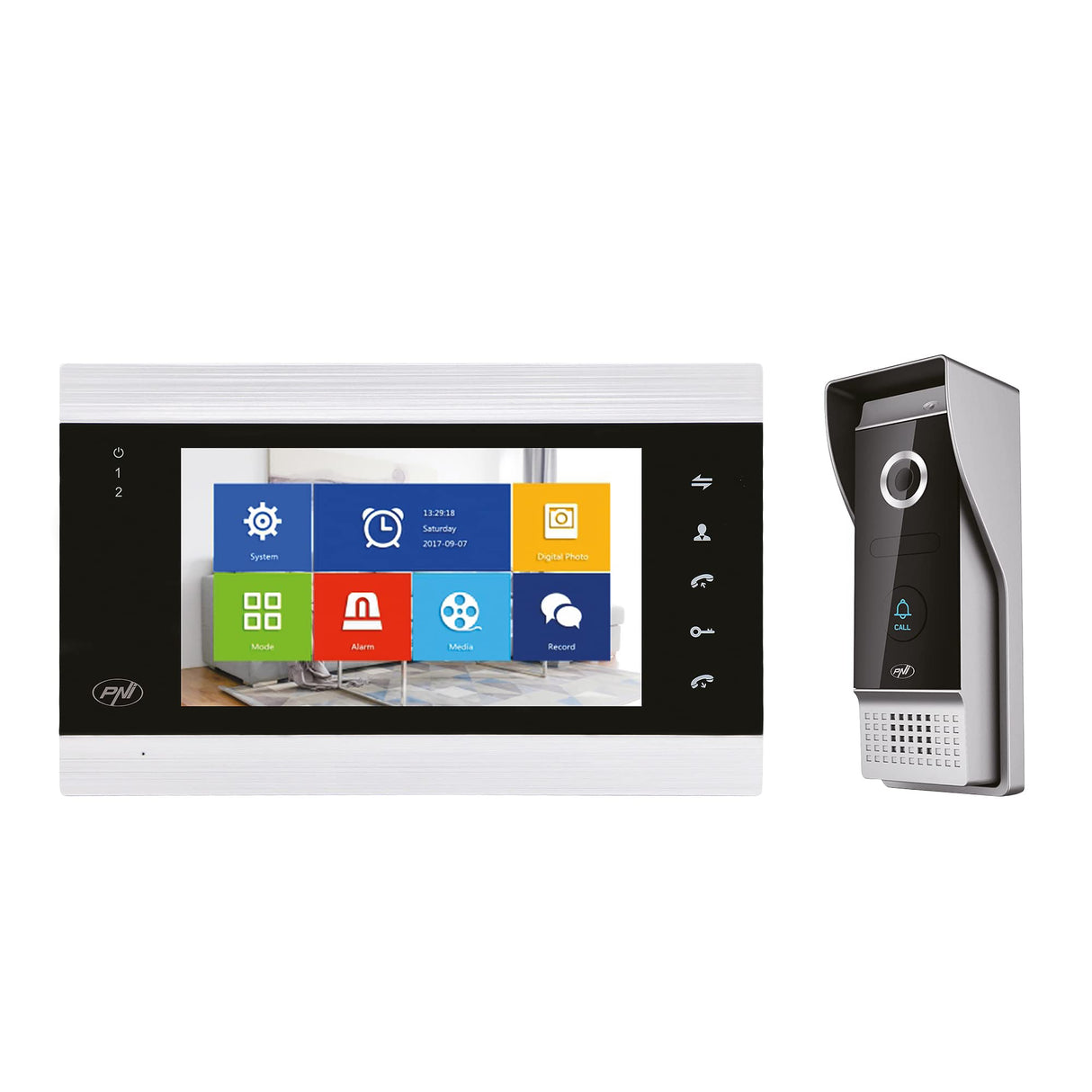 Interfono video inteligente PNI SafeHome PT720MW WiFi HD, P2P, monitor de interior, aplicación dedicada Tuya Smart