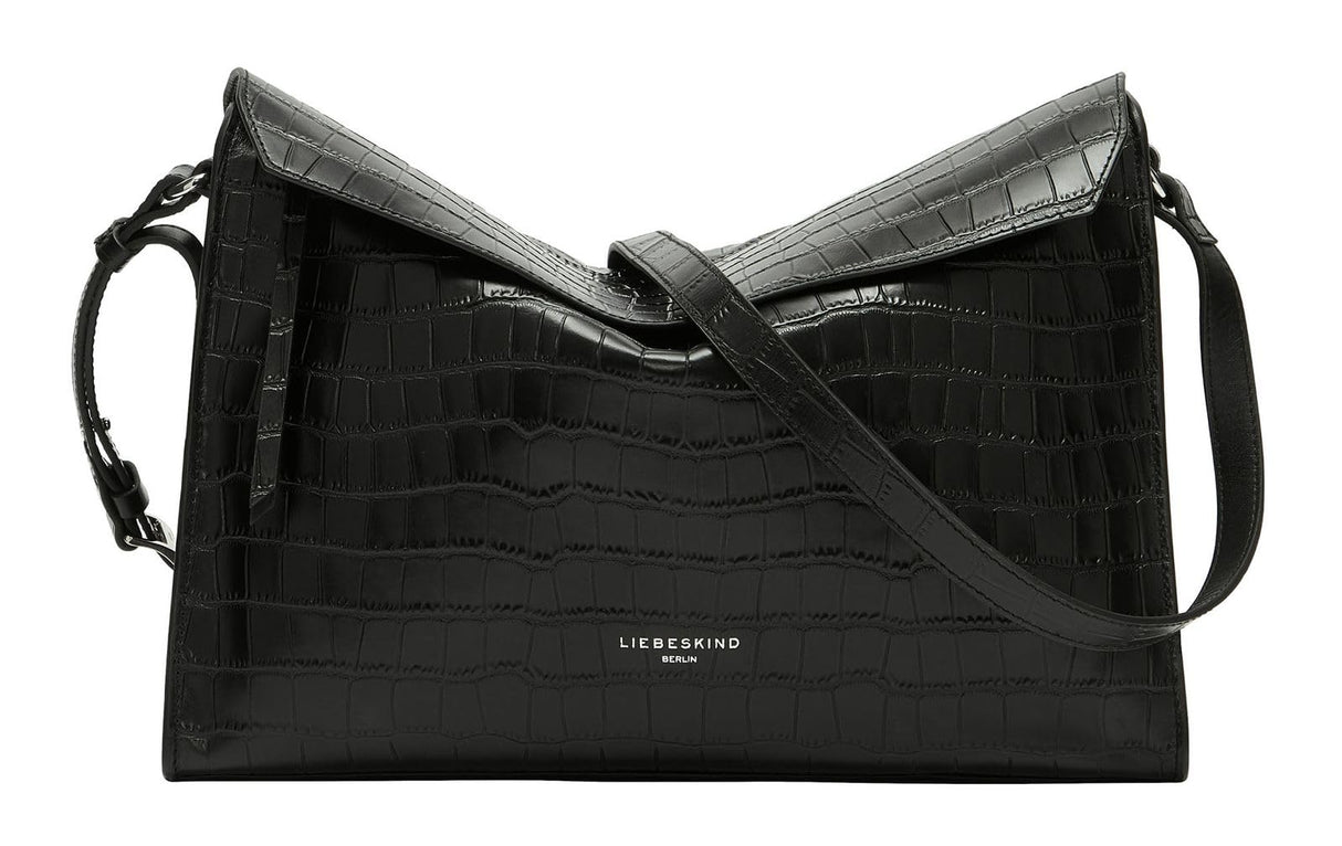 Liebeskind Berlin Lora Shoulderbag, Crossbody Mujeres, Black Croco M