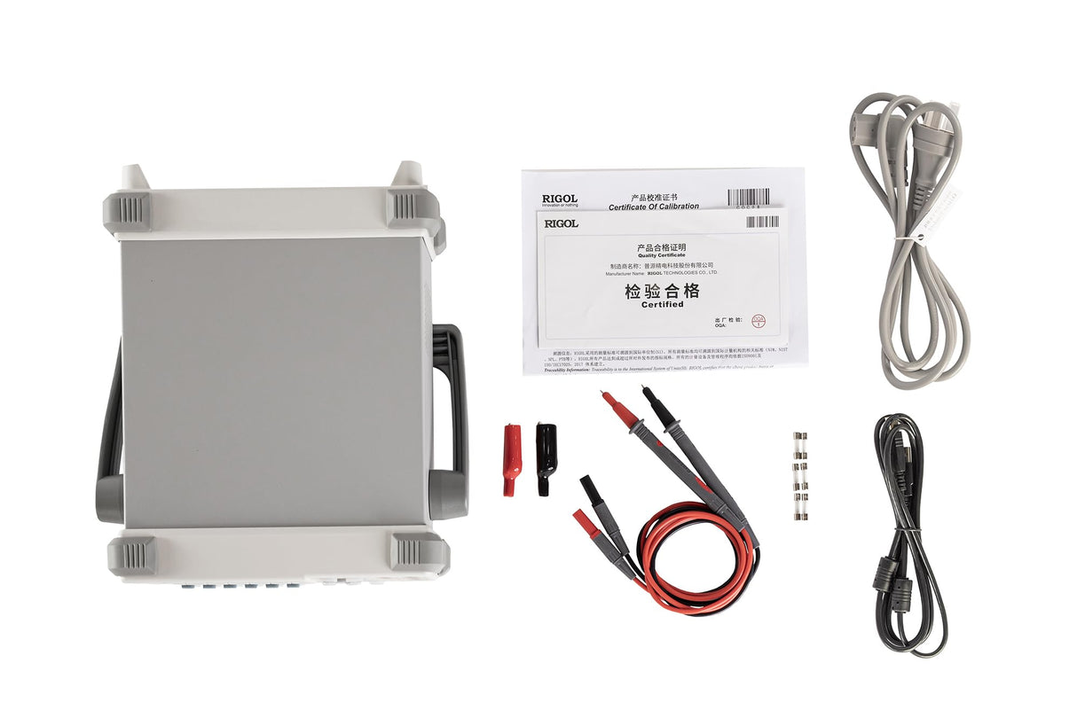 RIGOL DM3058E Multímetro digital,TRMS de 5½ dígitos,precisión DCV del 0,015%,velocidad de lectura de 123 rdgs/s,memoria de 2000 puntos, pantalla monocromática (256 x 64 píxeles), garantía de 3 años.