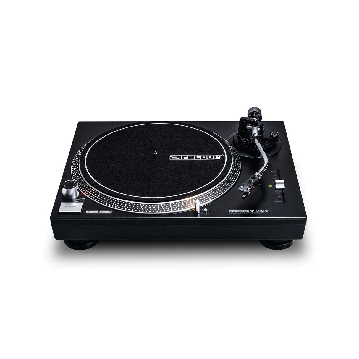 Reloop RP-1000 MK2 - Tocadiscos con transmisión por Correa para DJ y HiFi, Rango de variación Pitch +/-10%, Negro