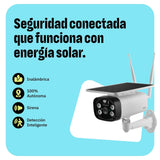 OMAJIN by Netatmo, Cámara Vigilancia Solar Exterior Inalámbrica, Alimentada batería, Visión noct 1080P HD, Sirena 105dB, Detección humana/Movimiento/Sonido, Audio bidireccional, SD/Cloud, IP55, OSC-01