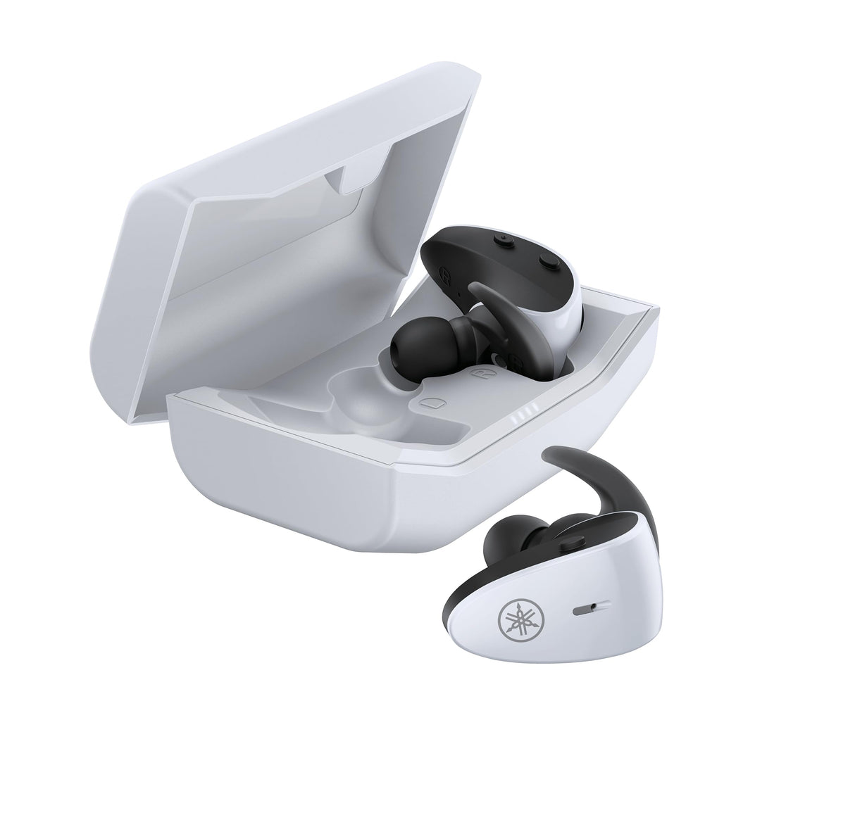 Yamaha TW-ES5A Auriculares In-Ear Deportivos True Wireless Bluetooth con Listening Care, Micrófono con Diseño Avanzado, Resistente al Agua y al Sudor IPX7 - Blanco