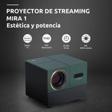 Strong MIRA1 Proyector De Video Oficial Google TV Smart 1080P con Soporte 4K, Enfoque Automático & Keystone, WiFi Bluetooth Portátil Proyector Exterior para iOS/Android/Cine En Casa