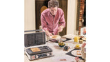 Braun MultiGrill 9 CG 9167, Plancha Eléctrica con Placas Planas, Parrilla y Gofres, 2 Termostatos Independientes, 3 Posiciones, Sonda Térmica, Apta para Lavavajillas, 2000W, Negro/Acero Inoxidable