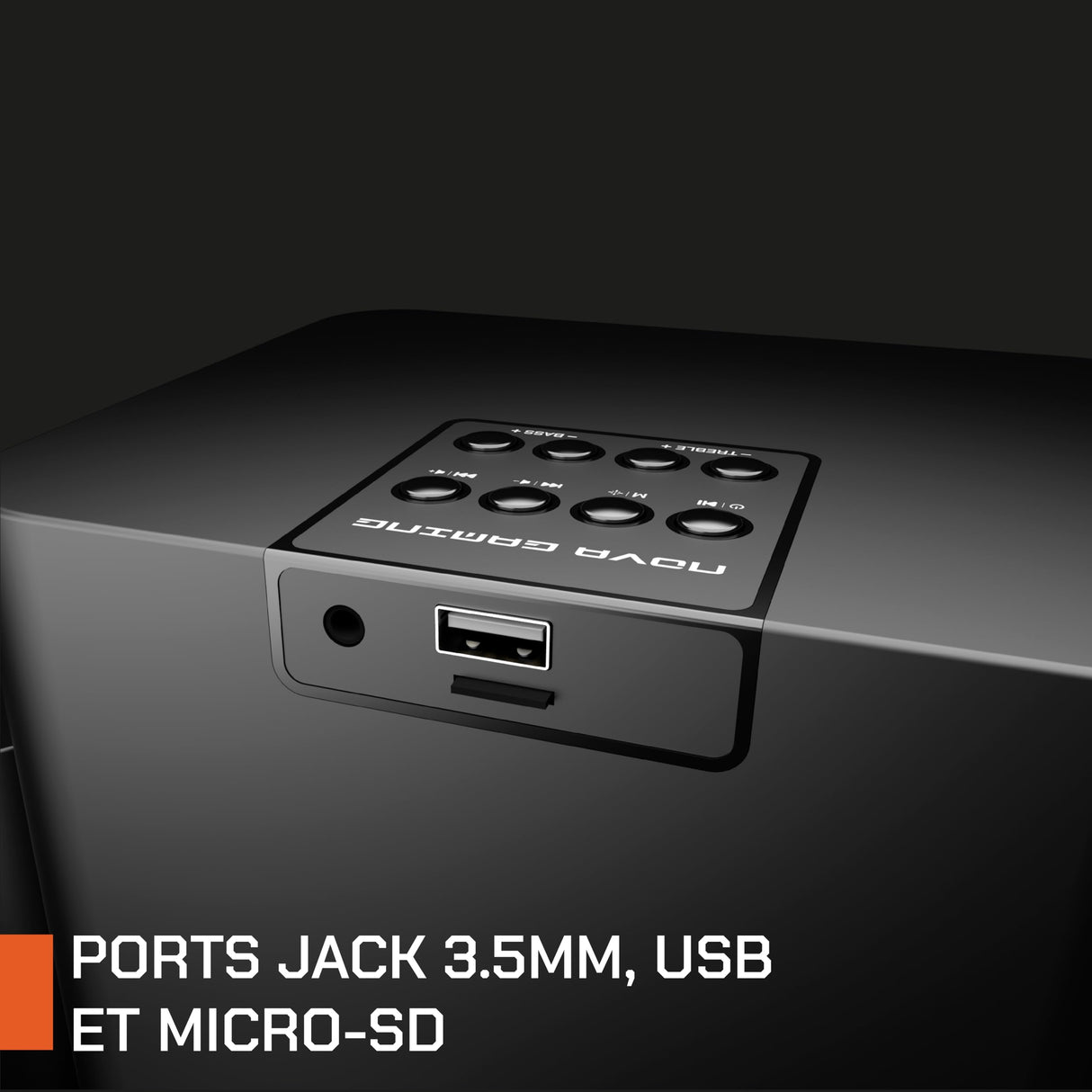 Nova Gaming - GS305 SERPENTIS - Altavoz 2.1 Gaming RGB - Subwoofer Animation RGB, Puertos Jack 3.5mm, USB y Micro-SD