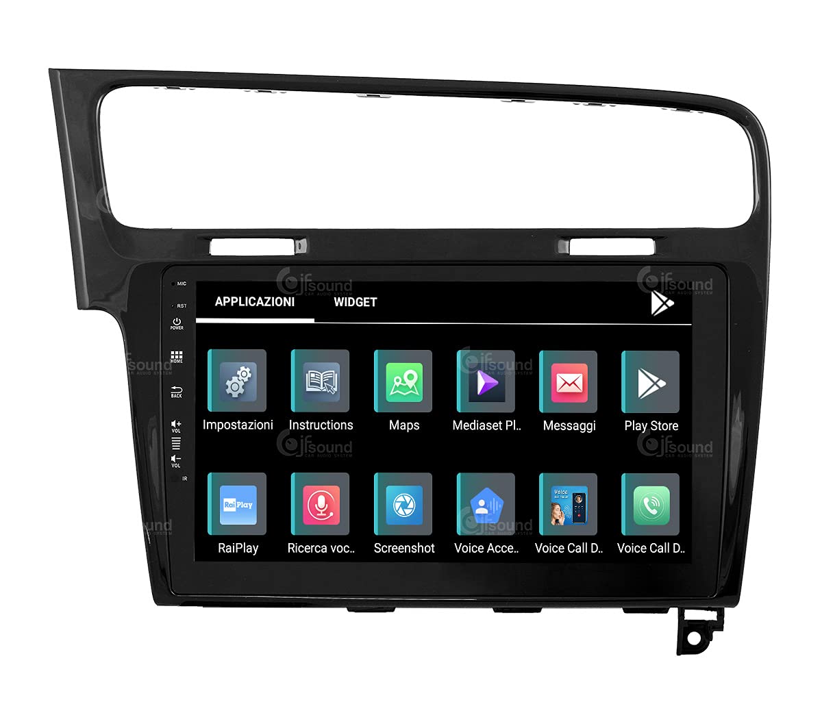 Autorradio de Ajuste Personalizado para Volkswagen Golf 7 Negro Android GPS Bluetooth WiFi Dab USB Pantalla táctil Full HD 10" procesador de 8 núcleos y comandos de Voz