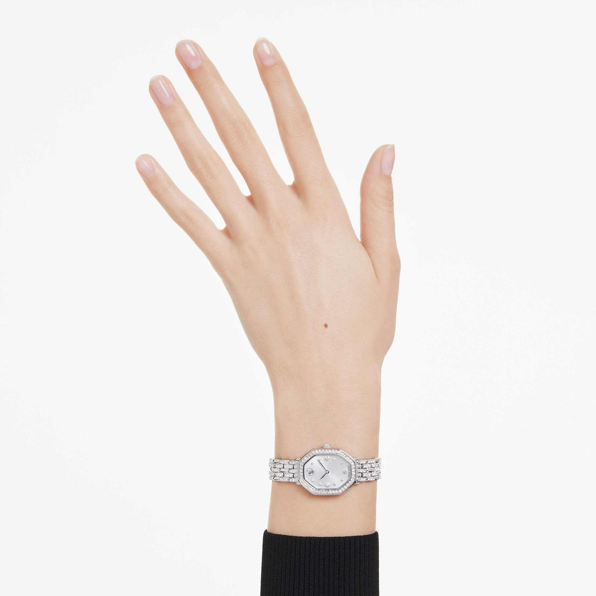 Swarovski Reloj Dextera Octagon, Fabricado en Suiza, Brazalete de Metal, Tono Plateado, Acero Inoxidable