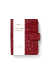 Filofax Pocket Classic - Organizador de cocodrilo, color cereza