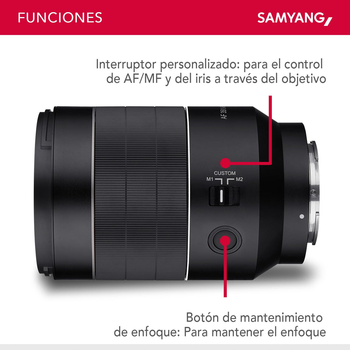 Samyang AF 85 mm F1.4 EF para Canon EF, Teleobjetivo ligero y compacto para tomas de retratos, con enfoque automático DSLM rápido, Para cámaras Canon SLR de fotograma completo y APS-C