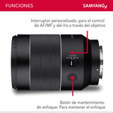 Samyang AF 85 mm F1.4 EF para Canon EF, Teleobjetivo ligero y compacto para tomas de retratos, con enfoque automático DSLM rápido, Para cámaras Canon SLR de fotograma completo y APS-C