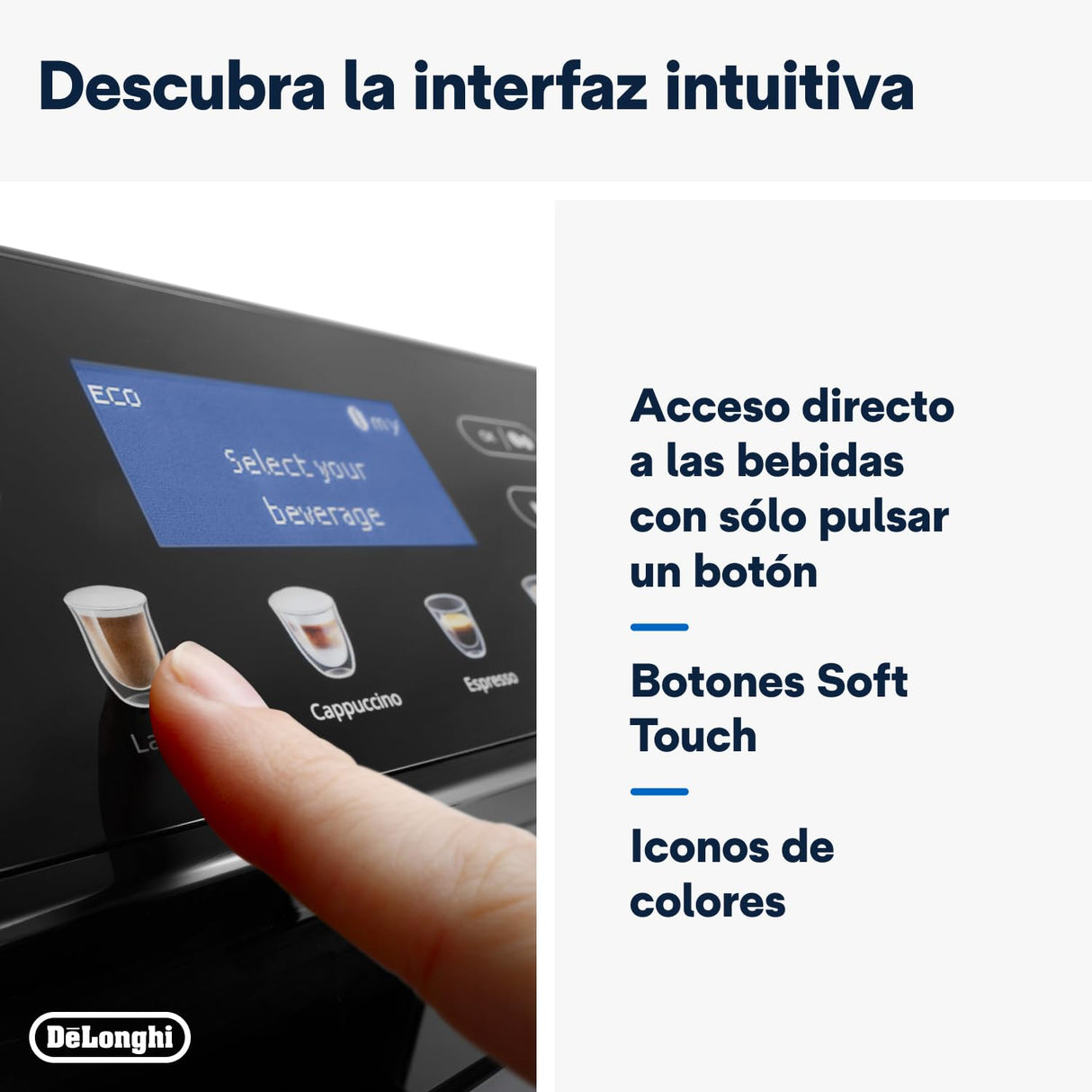 De'Longhi Eletta Cappuccino, Máquina Automática de Café en Grano, Espresso, Cafetera, ECAM46.860.B, Negro