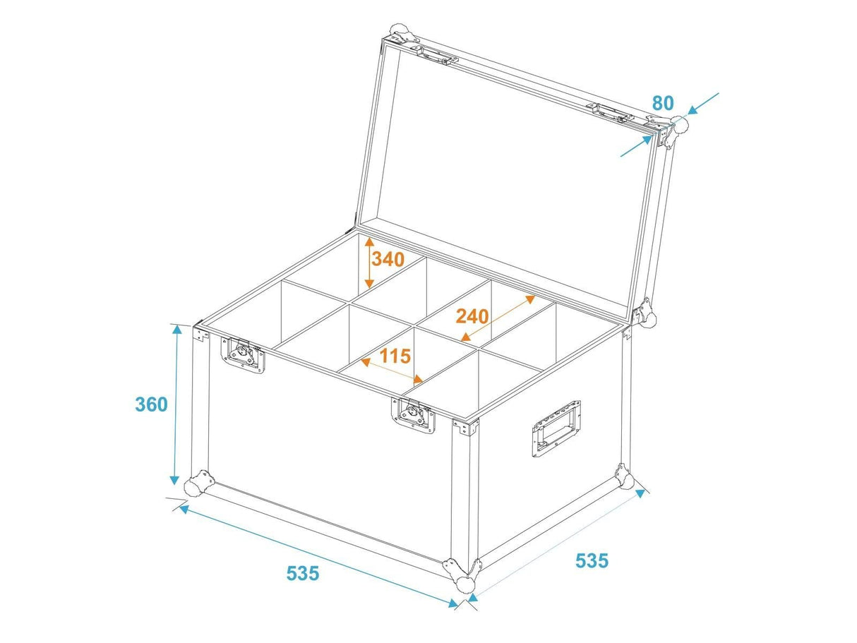 ROADINGER 31000901 - Funda para Flightcase 8X SLS, Talla M, Multicolor, única