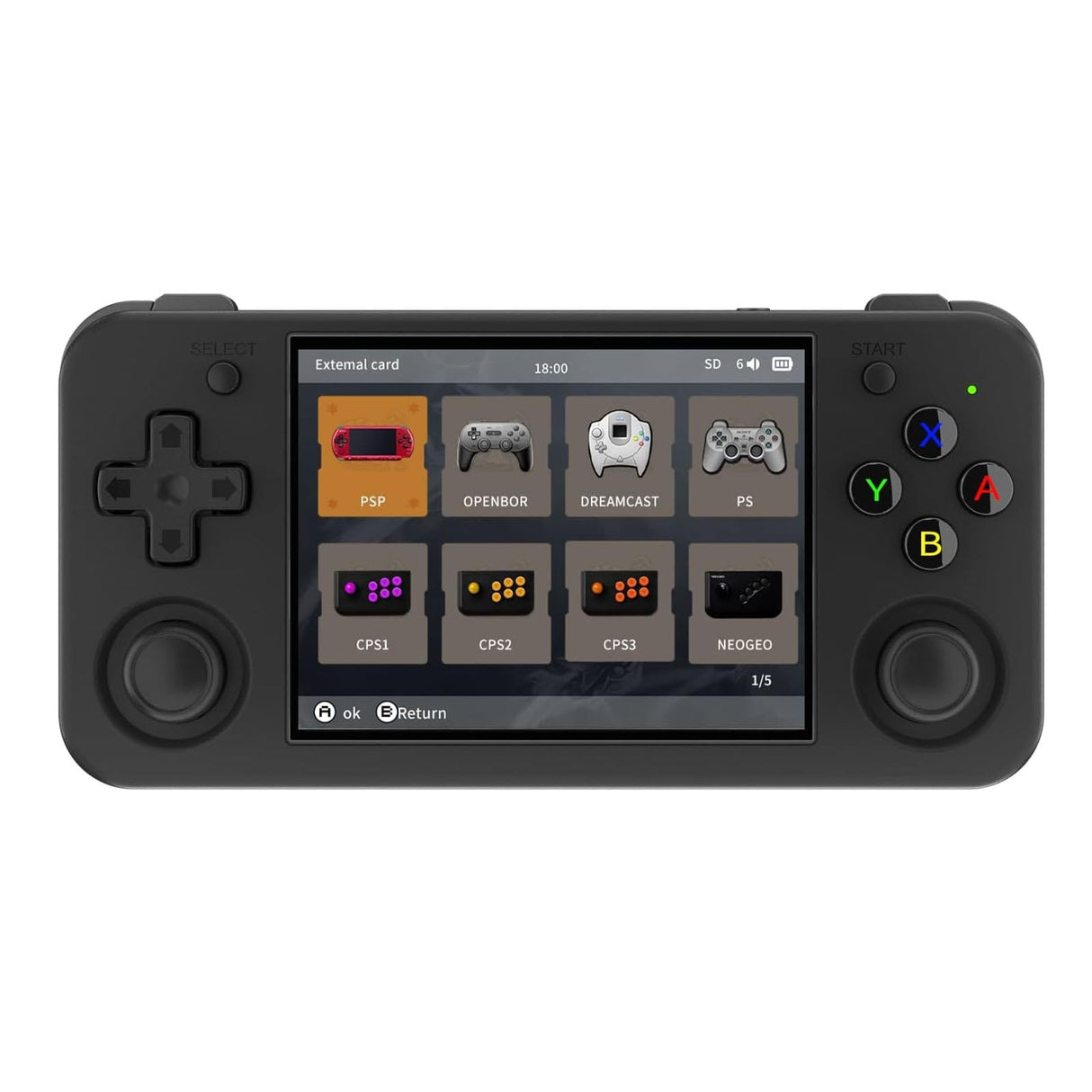 ANBERNIC RG35XX H Consola de Juegos portátil Retro, Tarjeta 64G, 5400+ Juegos