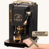 Máquina de café Faber Pro Total Deluxe acabados en latón a monodosis de papel Ese 44 mm