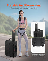 VEVOR Funda rígida resistente a la intemperie, funda protectora resistente con espuma precortada, ruedas y asas retráctiles para viajes, caza, militar, táctica, funda impermeable IP67 para cámaras