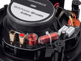 Monoprice Alpha - Altavoces de Techo de 2 vías – 6.5 Pulgadas (par) de Fibra de Carbono, Rejilla magnética pintable, más Fuerte con Menos Potencia, Negro/Blanco