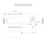 StarTech.com Adaptador Multipuertos USB C de Vídeo 4K a 60Hz, con Hub de 3 Puertos USB-A de 5Gbps, Entrega de Alimentación USB de 100W, Red Ethernet, SD/microSD, Cable de 30cm (115B-USBC-MULTIPORT)