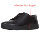 Fitflop Rally Tennis Sneaker-Leather-Updated, Zapatillas sin Cordones Mujer, Negro (All Black), 41 EU