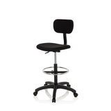 hjh OFFICE Silla de Trabajo Silla giratoria Top Work 05 Tela Alta con Respaldo reposapies Altura Ajustable Negro