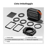 K&F CONCEPT Mini Matte Box con ND8 Cine Filtro 4" x 5,65", con 2 Bandejas de Filtro de 4" x 5,65" para Cámaras DSLR Mirrorless con 5 Adaptadores de Anillo Circular (67/72/77/82/95mm)