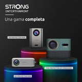 Strong MIRA1 Proyector De Video Oficial Google TV Smart 1080P con Soporte 4K, Enfoque Automático & Keystone, WiFi Bluetooth Portátil Proyector Exterior para iOS/Android/Cine En Casa