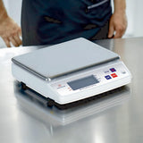 LOUIS TELLIER - Balanza Electrónica Profesional – 10 kg - IP53 - Precisión 1 g - Bandeja Extraíble de Acero Inoxidable - Cocina - Panadería – 22 x 16,5 cm