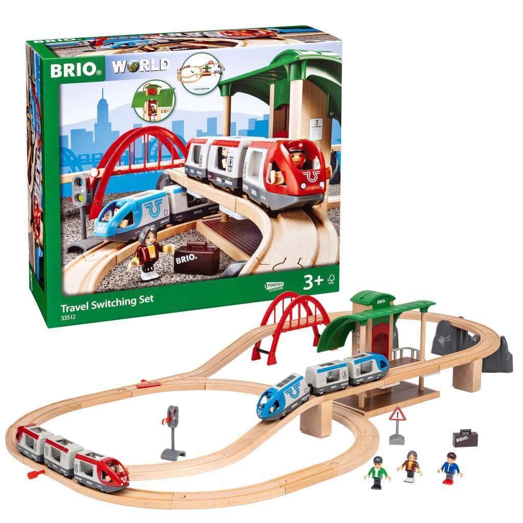 BRIO World - Set Ferrocarril con Cambio, Ferrocarriles, Set de Construcción de Madera, Tren Juguete, Juguetes Niños 3 Años o más, Juegos Educativos 3 Años