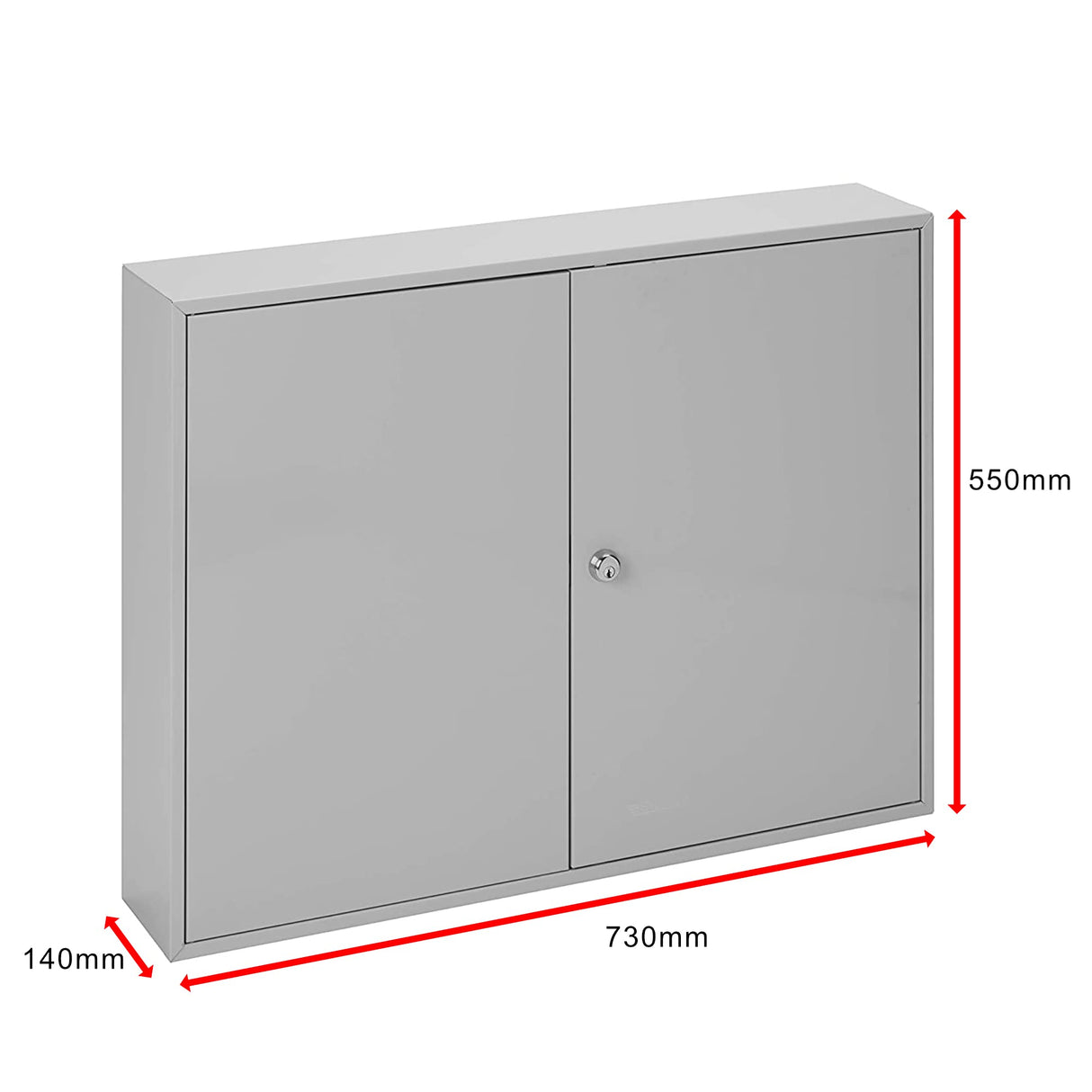 Burg-Wachter KC200HL Sterling Gabinetes de llaves de doble puerta resistentes, gris, 200 ganchos para llaves
