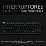 Logitech G Pro TKL Teclado Gaming Mecánico sin Teclado numérico, Teclas GX-Clicky Azules, RGB LIGHTSYNC, Diseño portátil para Esports, Cable Micro USB Desmontable, QWERTY Español, Negro
