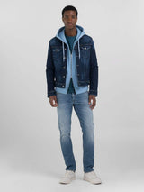 Replay Mv842j Aged Chaqueta Vaquera, 007 Dark Blue, L Hombres