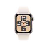 Apple Watch SE de 2.ª generación GPS + Cellular Smartwatch con caja de aluminio en Blanco estrella, 40 mm y Correa deportiva Blanco estrella-Talla M/L.Monitores de entreno y sueño, resistencia al agua
