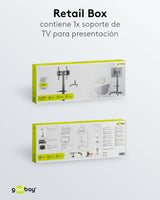 Goobay 59507 Soporte de TV móvil con Ruedas para televisores y monitores de Entre 37" y 70" (94-180cm) / Inclinable y Ajustable en Altura/Soporte de TV para TV Plana y TV Curva de hasta 35 kg