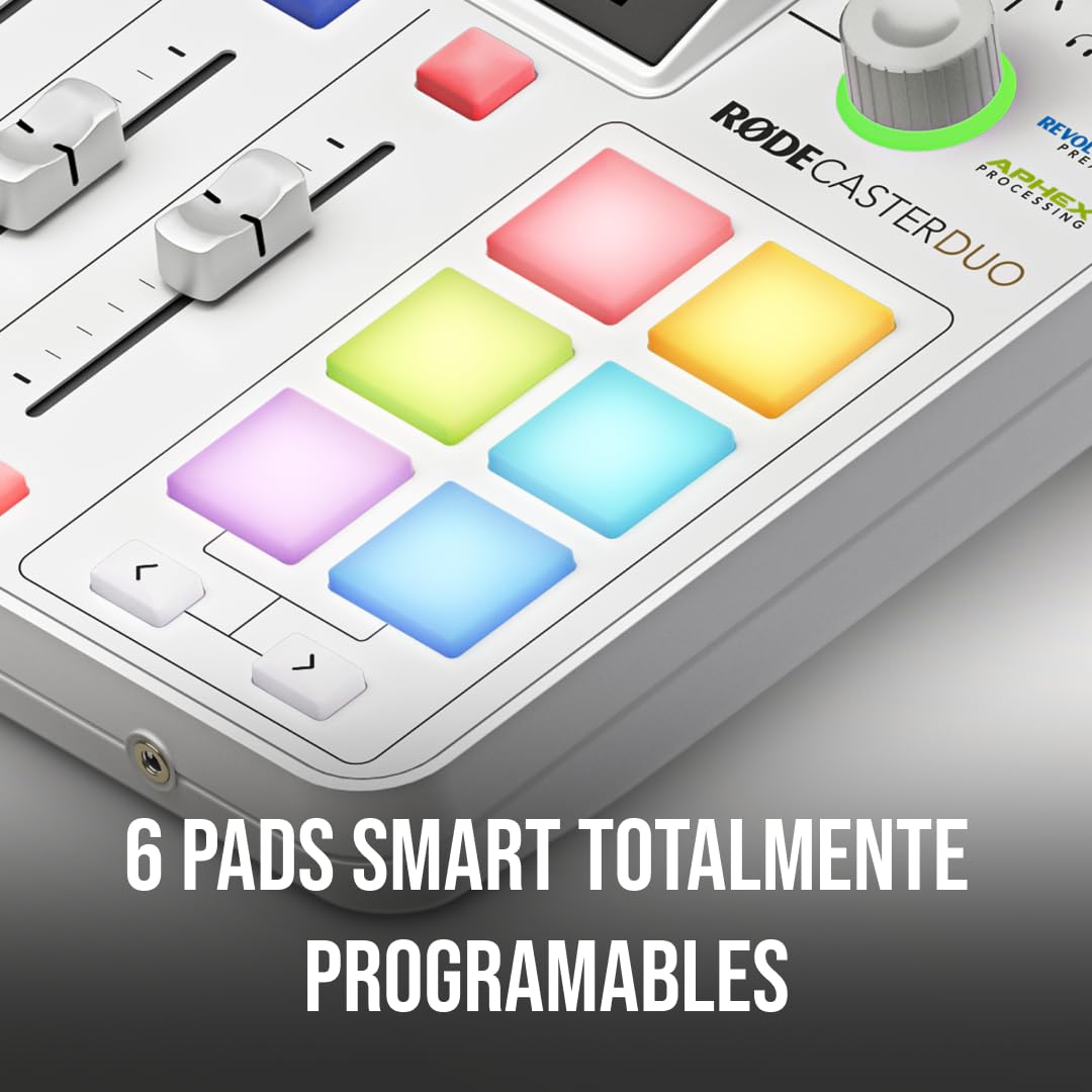 RØDE RØDECaster Duo RØDECaster Duo de RØDE, solución de producción de audio compacta todo en uno para podcasts, transmisiones, producción musical y creación de contenido (Blanco)