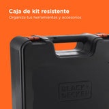 BLACK+DECKER Taladro percutor inalámbrico SDS-Plus 18V, batería 4,0Ah, cargador 2A, caja del kit, mango ajustable, luz LED, BCD900M1K-QW