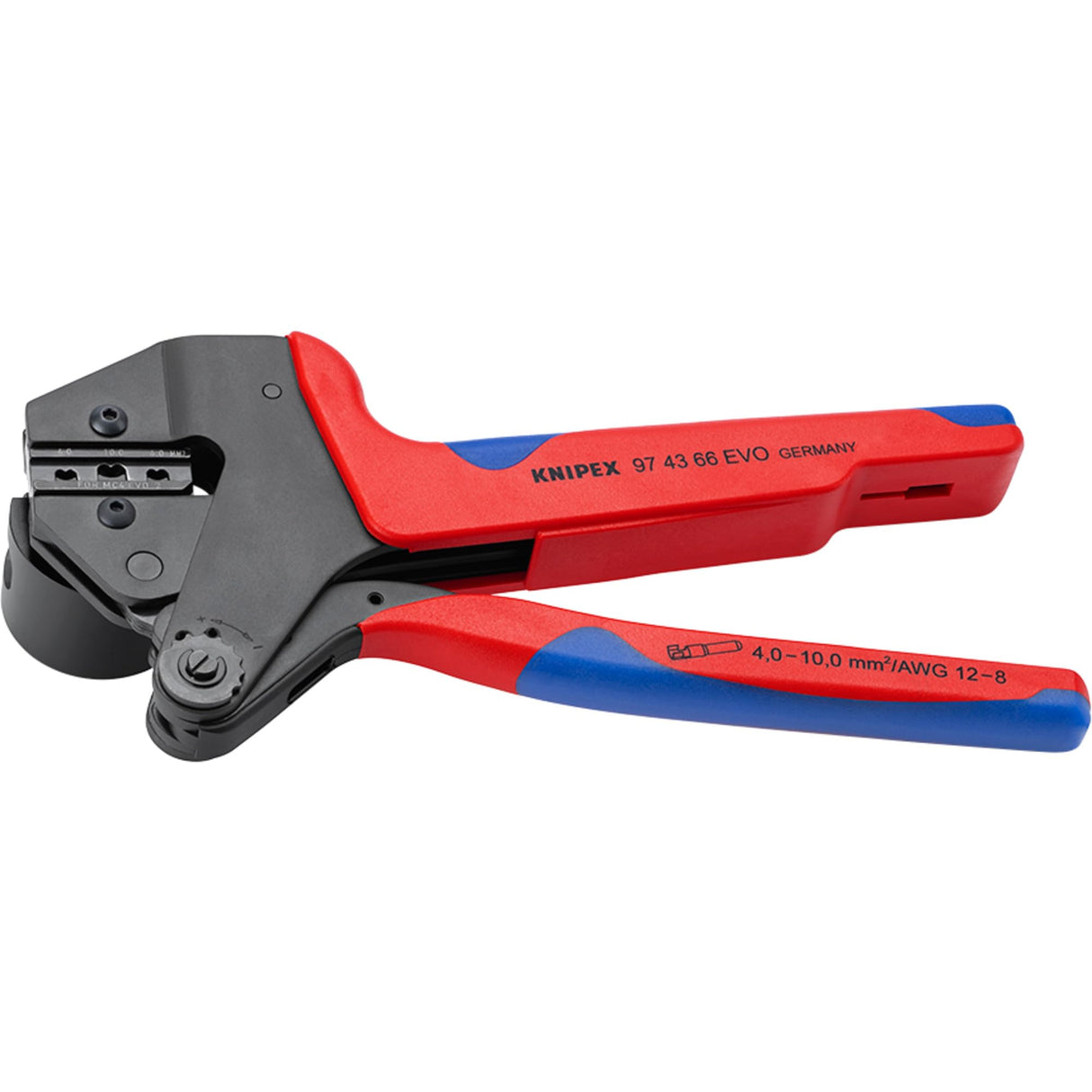 KNIPEX Crimpadora para sistema de mordazas intercambiables para mordazas intercambiables con mangos multicomponente 200 mm, 97 43 66 EVO