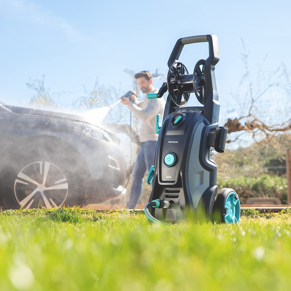 Cecotec Hidrolimpiadora Hydroboost 3200 Induction ProClean. 3200 W, Motor Brusless, Presión máx 225 Bar y Caudal MAX 540l/h, Accesorios para Suelos y Coche, Bomba de Aluminio, Radio de acción 14m