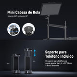 NEEWER Equipo de Montaje de cámara Superior con Doble Cabezal de Bola, súper Abrazadera/Soporte para teléfono/Abrazadera C para Fotos de Escritorio, Plataforma de Montaje de Metal para múltiples