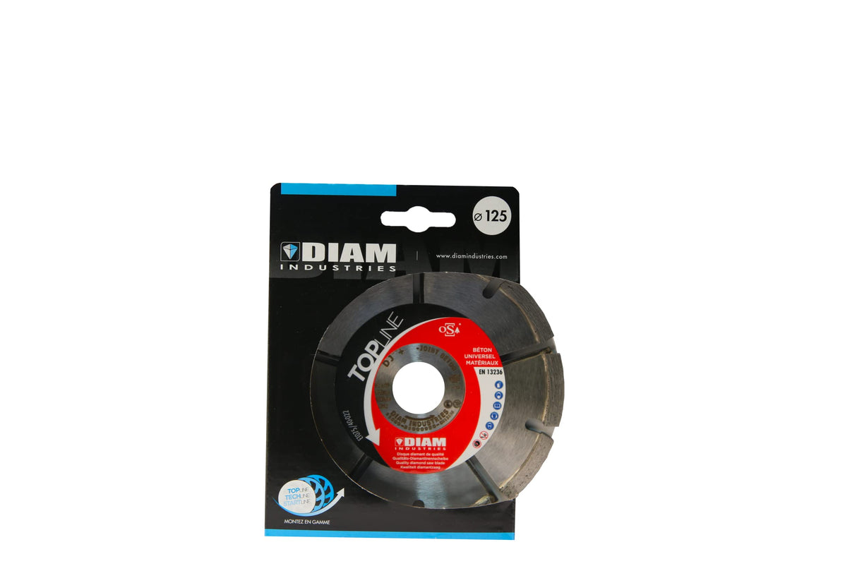 DIAM INDUSTRIES Disco de sellado profesional de 125 mm x 22,2 mm, segmentos rectos de ladrillo, bloque de cemento