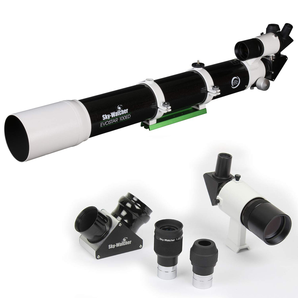Sky-Watcher EvoStar 100 APO - Tubo óptico Compacto y portátil para astrofotografía y astronomía Visual asequibles Blanco/Negro